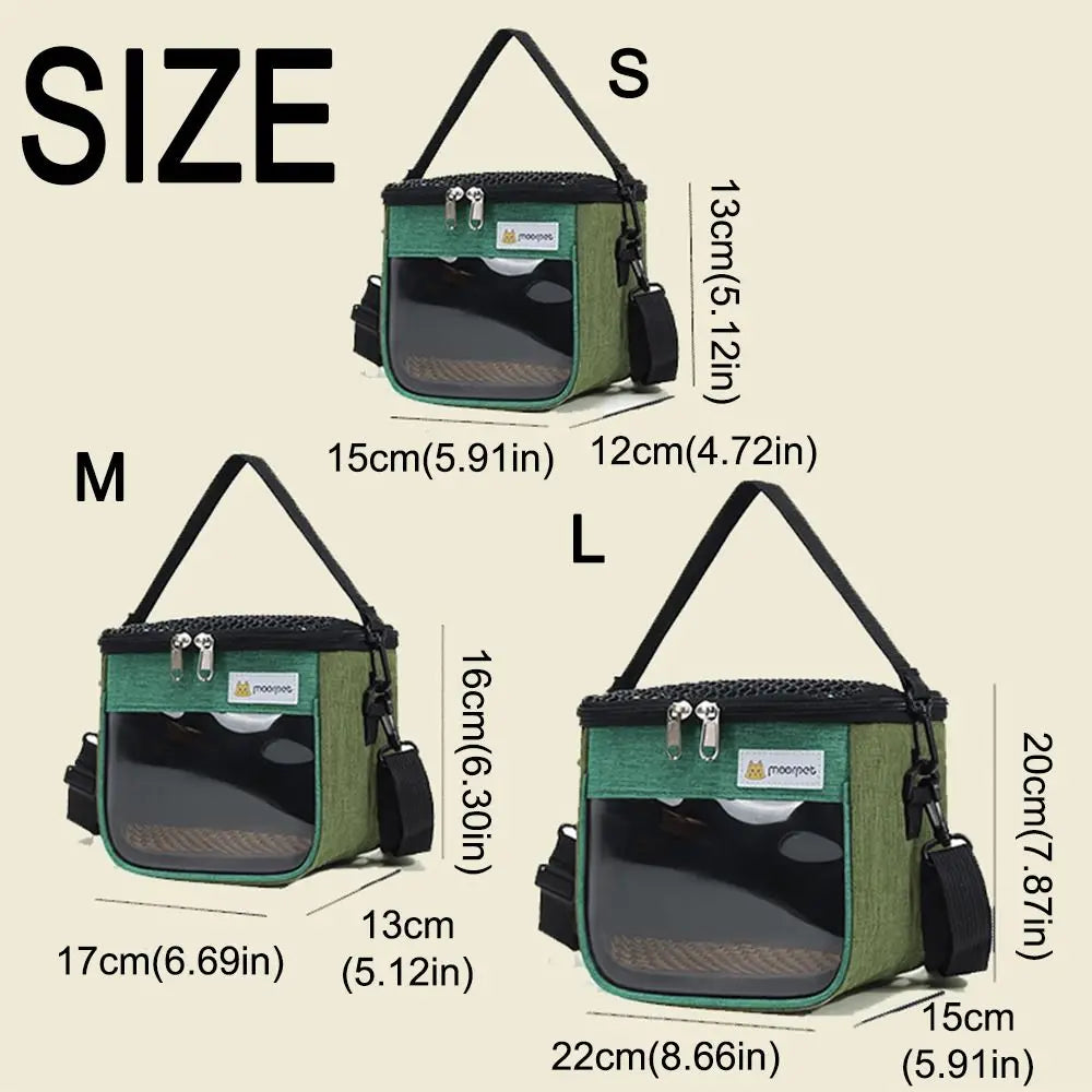 Fashion Portable Pet Takeaway Bag Clear View Handheld Chinchilla Outdoor Cage Oxford Large Space Pet Backpack Pet Supplies