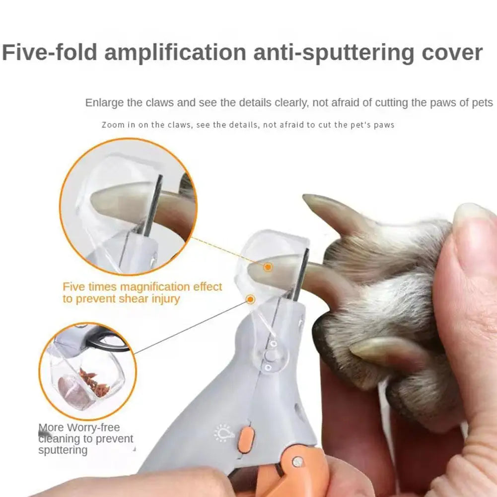 LED Light Pet Nail Clipper With Amplification Function Dog Cat Special Nail Trimmer Tool Pet Grooming Cleaning Supplies