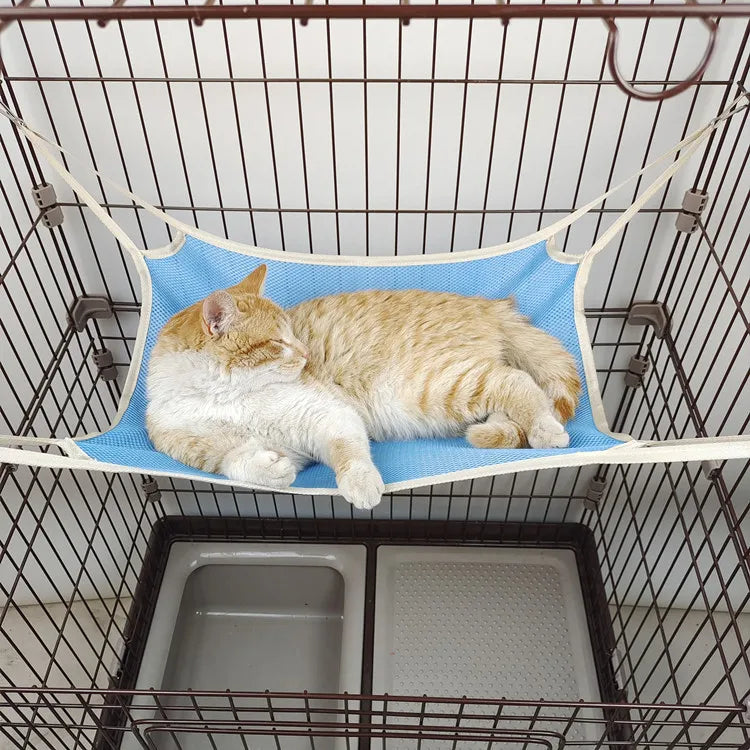 New summer pet cat hammock mesh sandwich hammock iron cage cat swing pet supplies