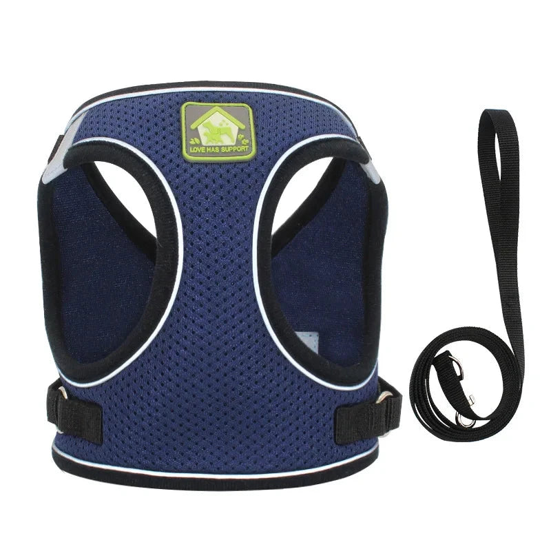 Dog Harness Small Medium Sized Dog Vest Style Leash Reflective Puppy Summer Breathable Harnesses Pet Supplies Dog Collar Corgi