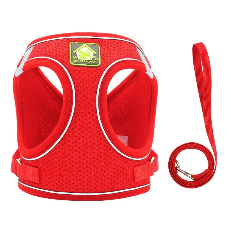 Dog Harness Small Medium Sized Dog Vest Style Leash Reflective Puppy Summer Breathable Harnesses Pet Supplies Dog Collar Corgi
