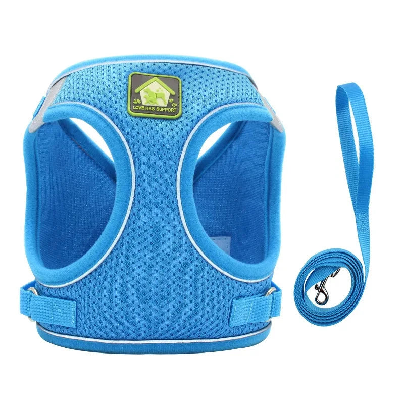Dog Harness Small Medium Sized Dog Vest Style Leash Reflective Puppy Summer Breathable Harnesses Pet Supplies Dog Collar Corgi