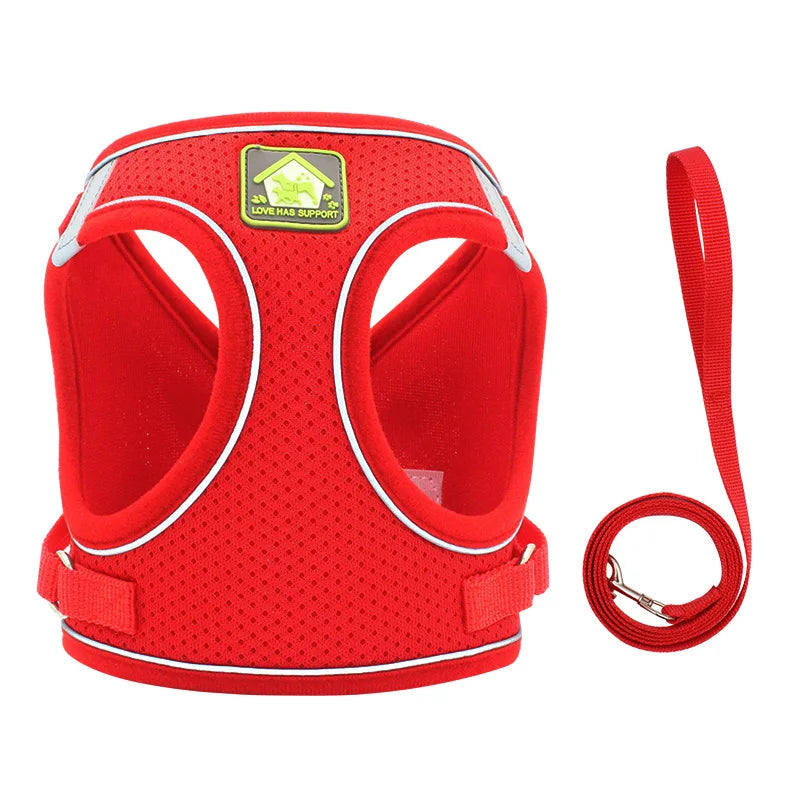 Dog Harness Small Medium Sized Dog Vest Style Leash Reflective Puppy Summer Breathable Harnesses Pet Supplies Dog Collar Corgi