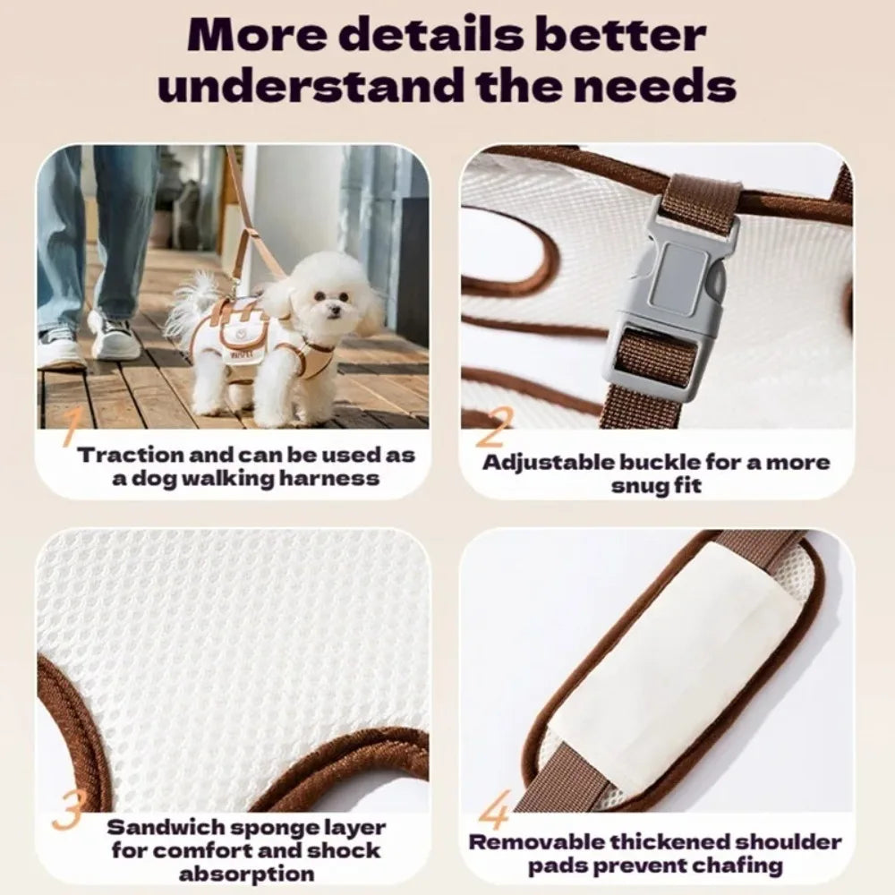 Portable Pet Carrier Backpack Breathable Dog Cat Travel Bag Multi Functional Adjustable Strap Easy Clean Outdoor Pet Bag