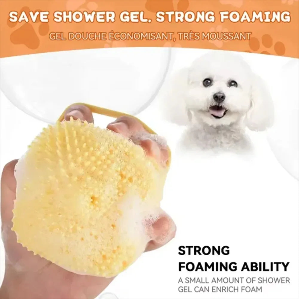 Silicone Bath Massage Brush Multifunctional Grooming Tool Soft Pet Accessories for Dogs Cats Shower Cleaning Care Supplies
