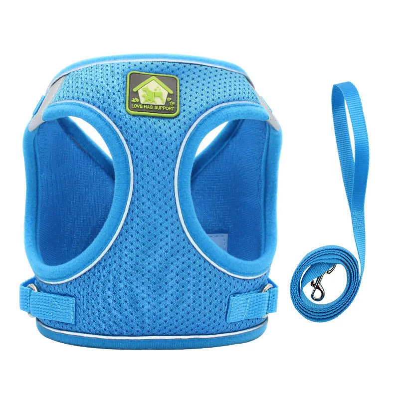 Dog Harness Small Medium Sized Dog Vest Style Leash Reflective Puppy Summer Breathable Harnesses Pet Supplies Dog Collar Corgi