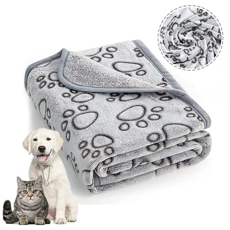 Soft Fluffy Pet Blanket Cute Cartoon Print Warm Comfortable Dog Cat Bed Mat High Quality Pet Sleeping Cover Blanket Pet Supplies
