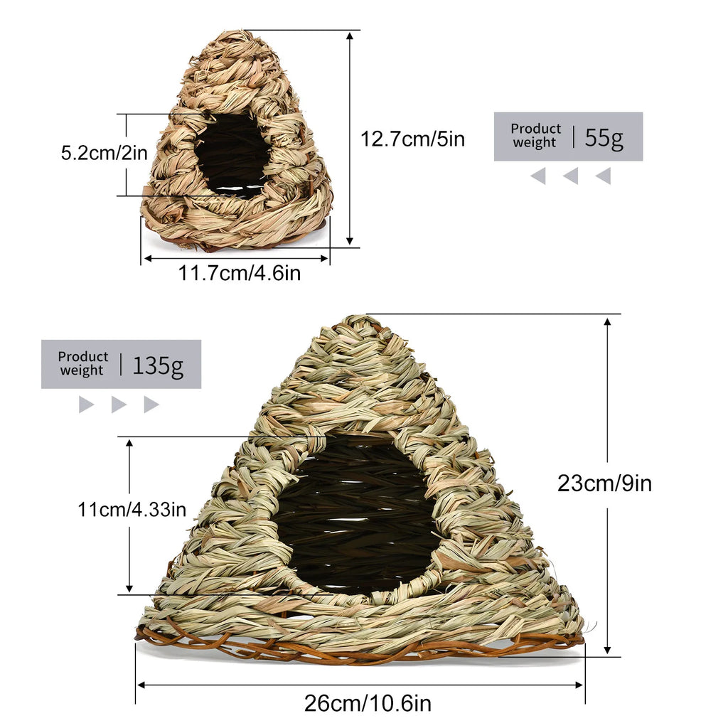 Hamster House Handmade Straw Cage Golden Bear Guinea Pig Hammock Basket Hamster Cage Small Pet Nest Bed Small Pet Supplies