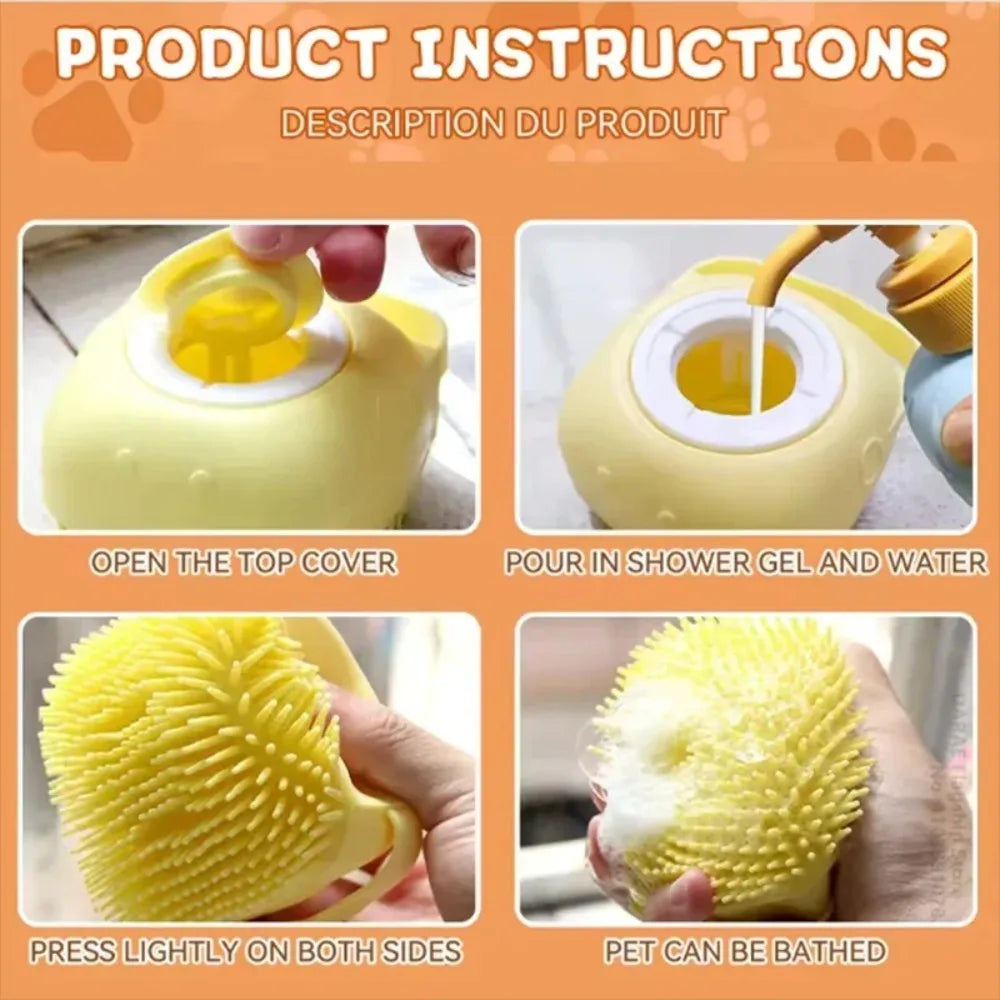 Silicone Bath Massage Brush Multifunctional Grooming Tool Soft Pet Accessories for Dogs Cats Shower Cleaning Care Supplies