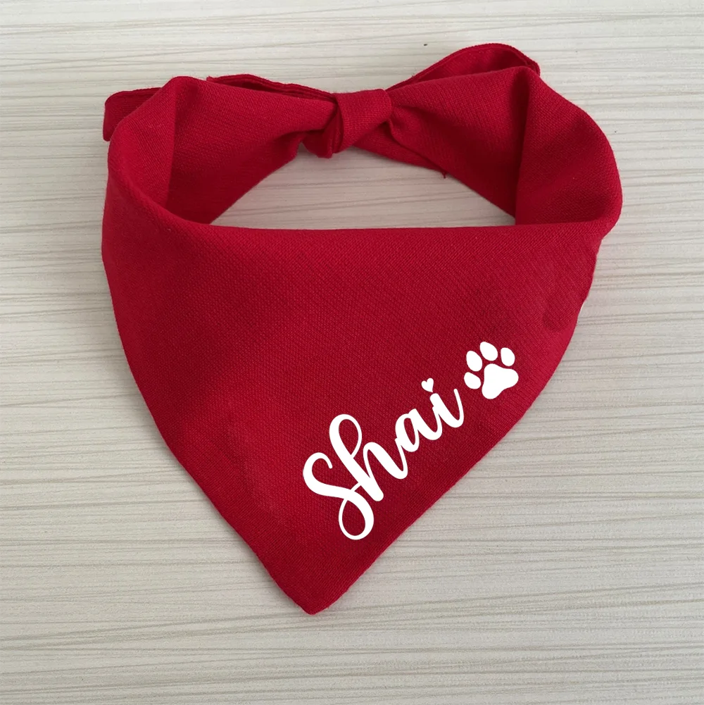 Personalized name Dog Christmas Bandana Red Green Holiday Christmas New Year gift Decoration for Pet Birthday Party supplies
