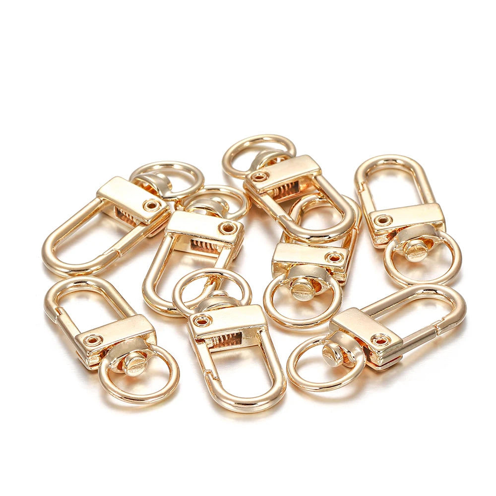 10pcs/pack Rotating Dog Buckle Snap Lobster Clasps Hooks for DIY Jewelry Making Keychain Bag Clasp Accessories Supplies