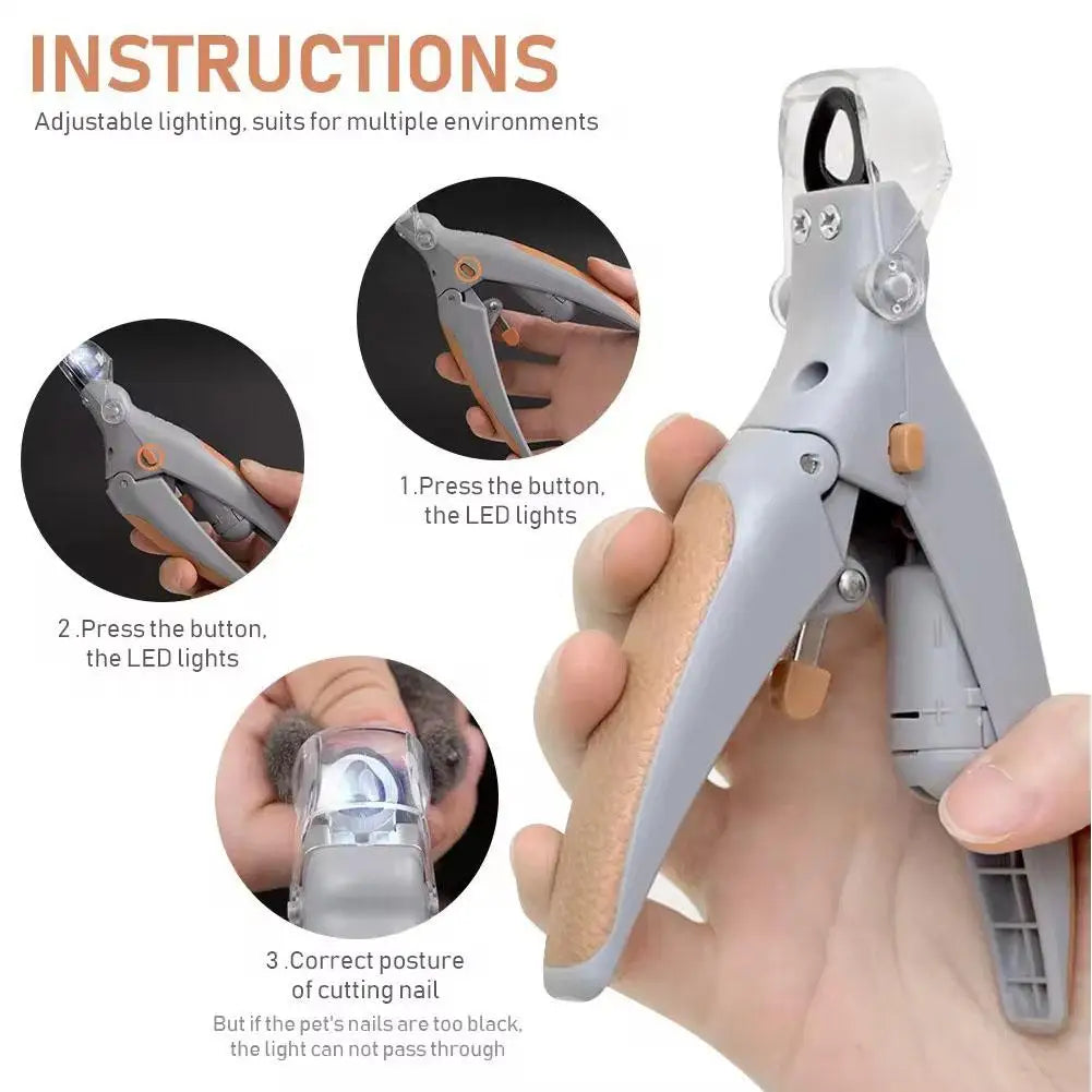 LED Light Pet Nail Clipper With Amplification Function Dog Cat Special Nail Trimmer Tool Pet Grooming Cleaning Supplies