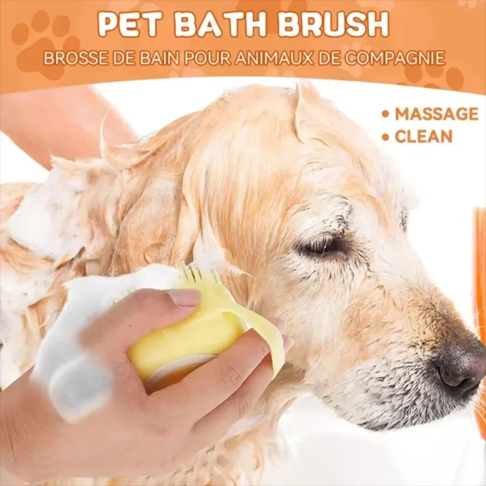 Silicone Bath Massage Brush Multifunctional Grooming Tool Soft Pet Accessories for Dogs Cats Shower Cleaning Care Supplies