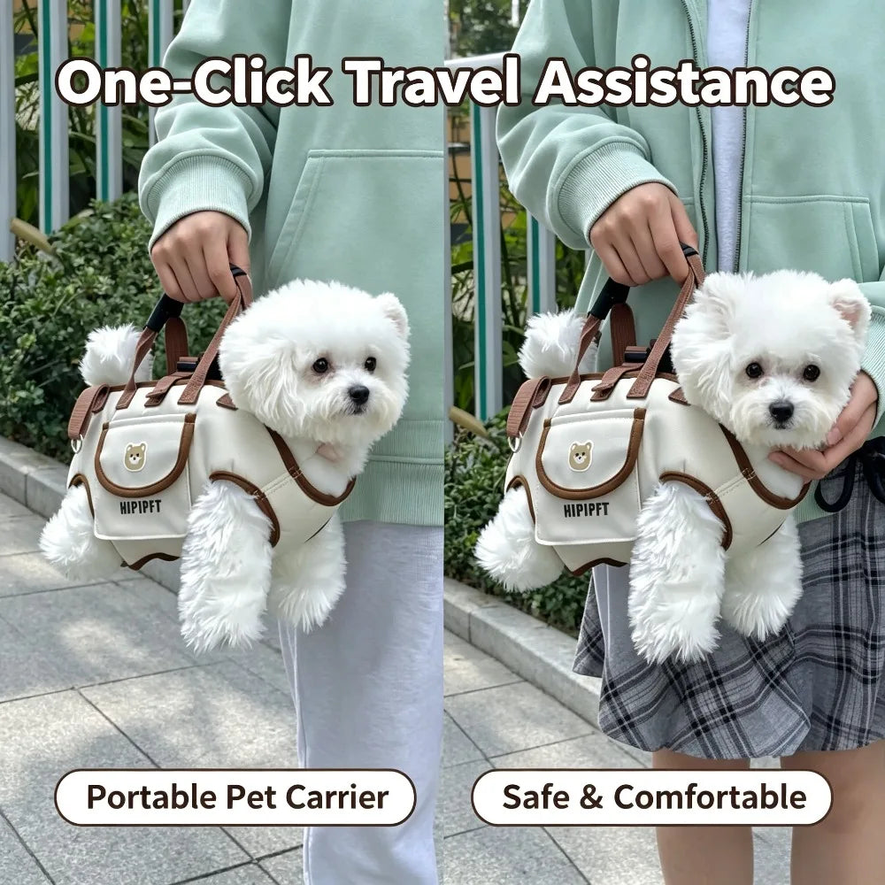 Portable Pet Carrier Backpack Breathable Dog Cat Travel Bag Multi Functional Adjustable Strap Easy Clean Outdoor Pet Bag