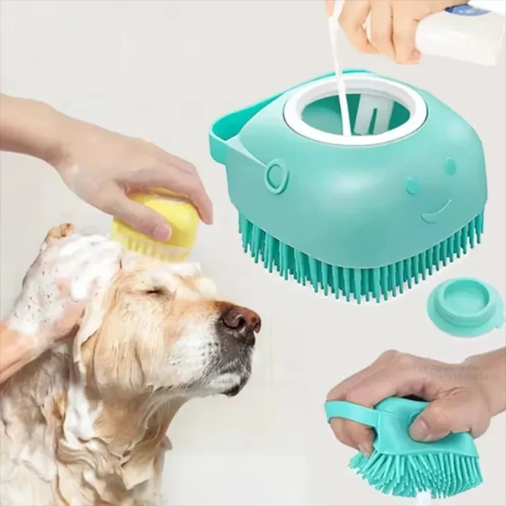 Silicone Bath Massage Brush Multifunctional Grooming Tool Soft Pet Accessories for Dogs Cats Shower Cleaning Care Supplies