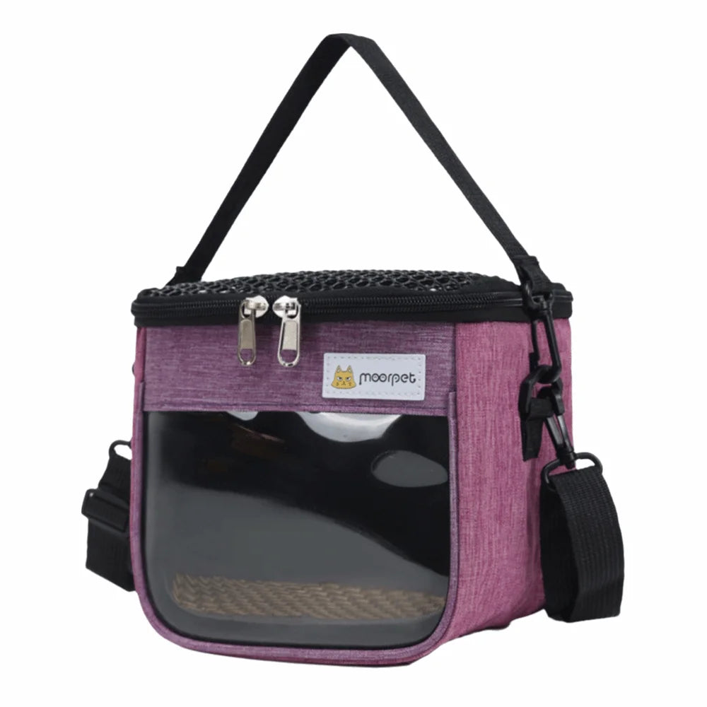 Fashion Portable Pet Takeaway Bag Clear View Handheld Chinchilla Outdoor Cage Oxford Large Space Pet Backpack Pet Supplies