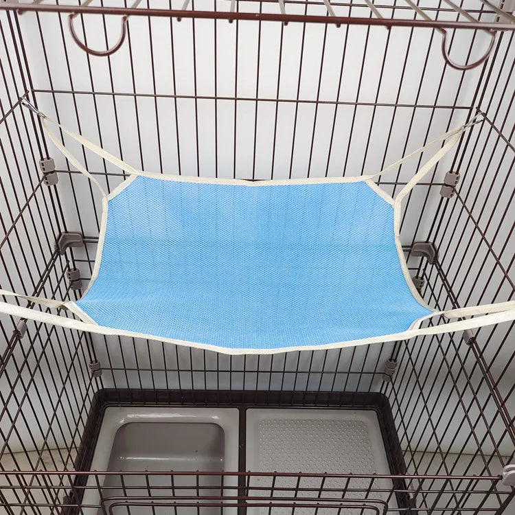 New summer pet cat hammock mesh sandwich hammock iron cage cat swing pet supplies