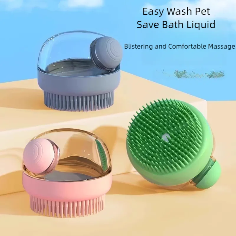 Pet Bathing Brush Soft Silicone Massager Shower Gel Bathing Brush Clean Tools Comb Dog Cat Cleaning Grooming Supplies