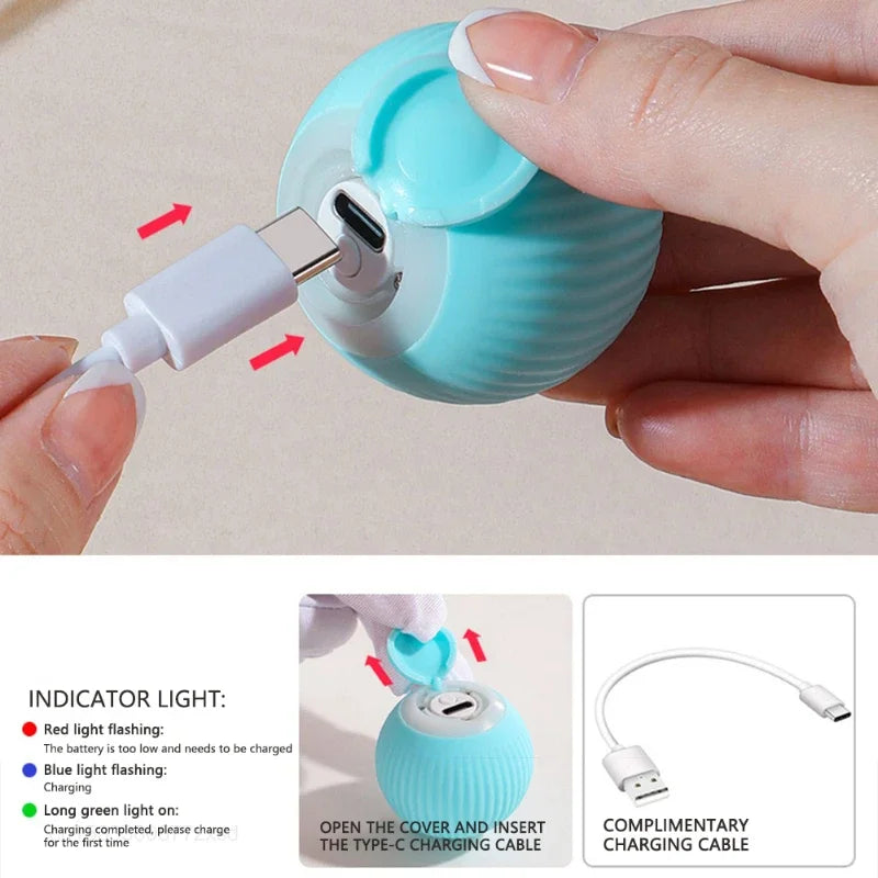 Cat Interactive Ball Smart Cat Toys Electronic Interactive Cat Toy Indoor Automatic Rolling Magic Ball PetAccessories