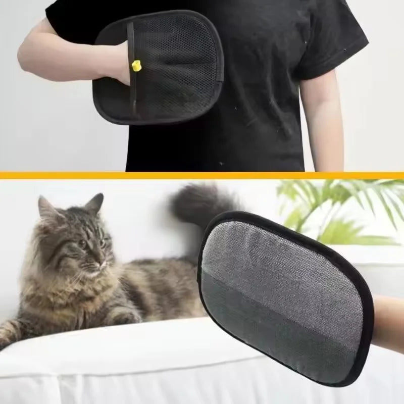 Pet Hair Remover Glove Double Sided Brush For Dogs Cats Reusable Static Electricity Pet Fur Removal Glove Pet Hair Cleaning Tool