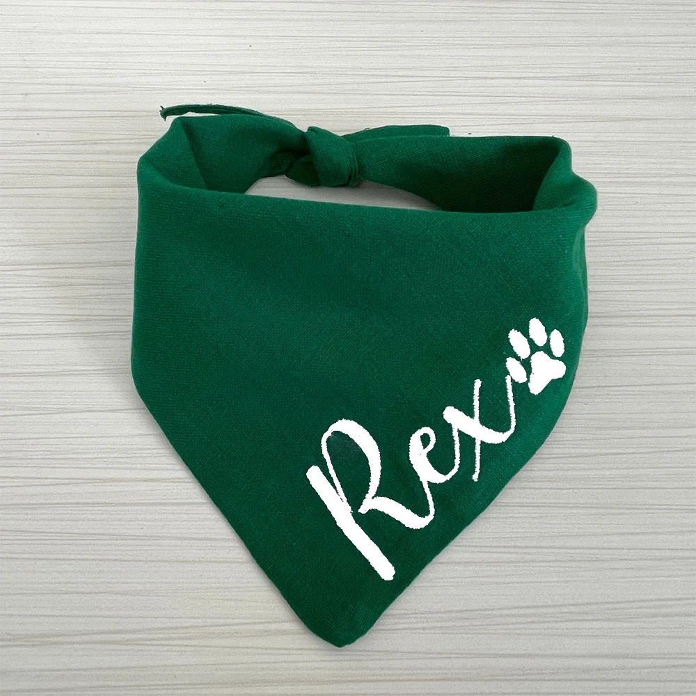 Personalized name Dog Christmas Bandana Red Green Holiday Christmas New Year gift Decoration for Pet Birthday Party supplies