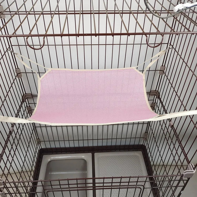 New summer pet cat hammock mesh sandwich hammock iron cage cat swing pet supplies