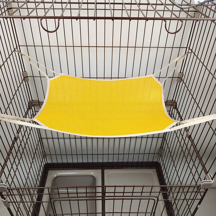 New summer pet cat hammock mesh sandwich hammock iron cage cat swing pet supplies