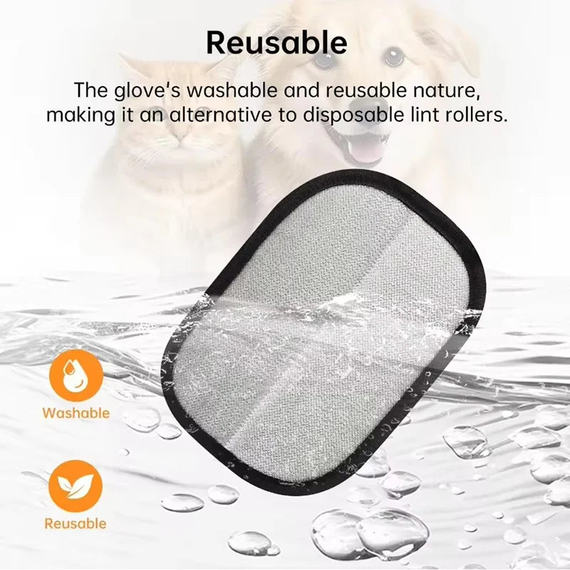 Pet Hair Remover Glove Double Sided Brush For Dogs Cats Reusable Static Electricity Pet Fur Removal Glove Pet Hair Cleaning Tool