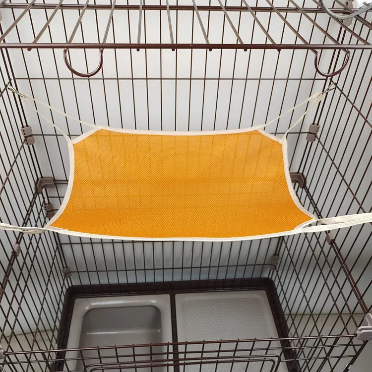 New summer pet cat hammock mesh sandwich hammock iron cage cat swing pet supplies