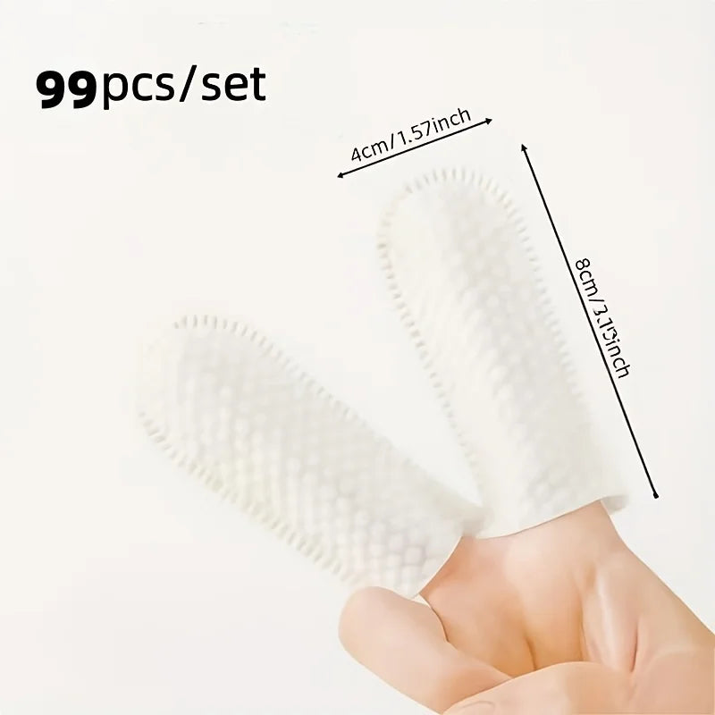 99Pcs Disposable Pet Finger Wipes for Dogs Cats, Teeth Cleaning Tartar Removal, Ear Care & Fresh Breath Pet Grooming Wipe